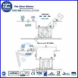 Aqua Filter Whole House Filtration System 3 Stage Big Blue 10 x 4.5 Twin Gauge