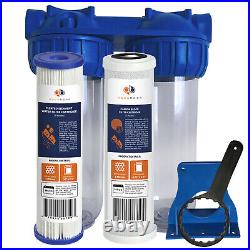 Aquaboon 2-Stage 10 Water Filtration System (Includes Pleated & Carbon Filters)
