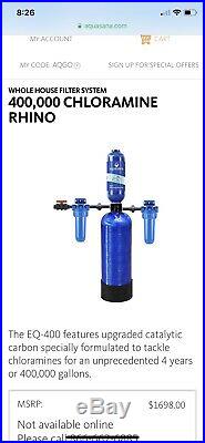 Aquasana Eq-400-pro 400,000 CHLORAMINE RHINO Whole House Water Filter System
