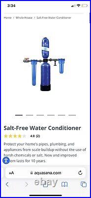 Aquasana Salt-Free Water Conditioner Filter- Whole House Descaler System New