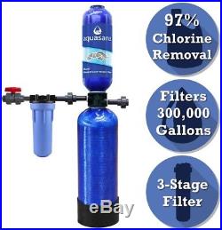 Aquasana Water Filter System Whole House 3-Stage 300,000 Gal. Clean Water Blue