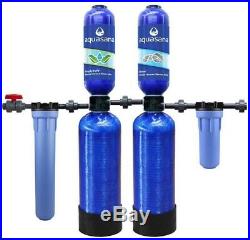 Aquasana Whole House Water Filter 300,000 Gal. 5-Stage Dual Tank Threaded Blue