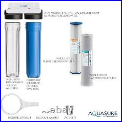 Aquasure Whole House Dual Stage Water Filter with Pleated Sediment & Carbon Block