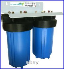 Aquatic Life Blue 2-Stage 20 x 4.5-Inch Whole House Filter System, ¾-Inch NPT