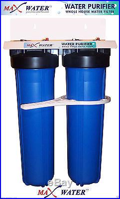 BB 20x4.5 Dual 3/4 Whole House Water Filter System Sediment Carbon GAC Filter
