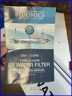 BLUONICS 55W Ultraviolet Light Water Filter Purifier Whole House UV 12 GPM