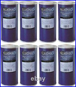 BLUONICS 8 pcs GAC Granular Activated Carbon Water Filters 4.5 x 10 Cartridges