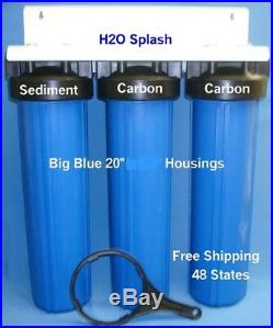 Big Blue 20 Triple Whole House Water Filter- Sediment & Carbon Filters