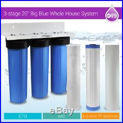 Big Blue 20 Water Filter System 3/4 or 1 Triple Whole House / Commercial Unit
