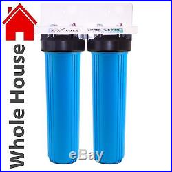 Big Blue 20x4.5 Whole House Water Filter 2 stage System 1 Ports