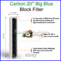 Big Blue 4 CTO Carbon Block & 4 Sediment Water Filters 4.5 x 20 Cartridges Set