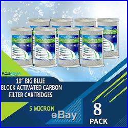 Big Blue CTO Carbon Block Water Filters 4.5 x 10 Whole House Cartridges 8 Pack