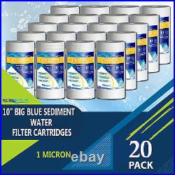 Big Blue Sediment Replacement Water Filters 20 PCS 1 Micron 10x 4.5 Cartridges