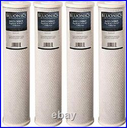Bluonics 4 Pack CTO Carbon Block Water Filters 4.5x 20 Whole House Cartridges