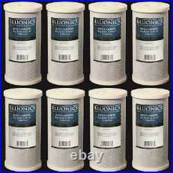 Bluonics 8-PK Carbon Block 10 x 4.5 Whole House Charcoal Water Filters 5 Micron