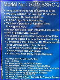 Commercial RO Reverse Osmosis Drinking Water Filter System 400 GPD GGN-SSRO-215