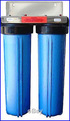 Dual Big Blue Whole House Water Filter System 4.5 X 20 Carbon+ Sediment Filter