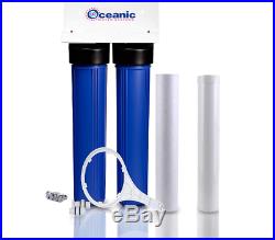 Dual Big Blue Whole House Water Filter System 4.5 X 20 GAC + Sediment Filters