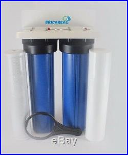 Dual Stage 20 Big Blue Whole House Water Filter Sediment & Carbon Block Filters