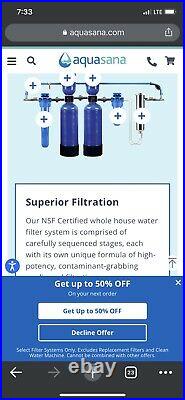 EQ-600 Aquasana whole house water filter system + Pro Kit- New In Box