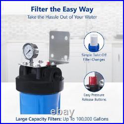 Express Water Water Filtration System Sediment Filter 1-Stage Whole House Blue