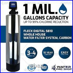Fleck Digital 5810, 1 Mil. Gal. Capacity Whole House Water Filter System, Carbon