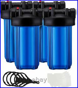 Geekpure 10 Whole House Water Filter Housing Fit 4.5 x 10 Filters-Pack 4-Blue