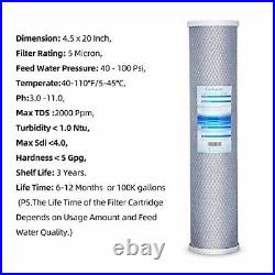 Geekpure 20-Inch Carbon Block Replacement Water Filter Cartridge for Whole House