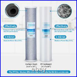 Geekpure 2 Stage Heavy Duty Big Blue Whole House Filtration System 20 x 4.5