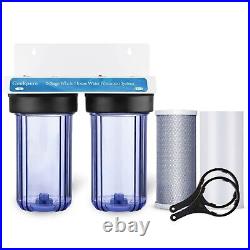 Geekpure 2 Stage Whole House Water Filter System-1 NPT 4.5 x 10 PP Carbon