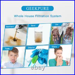 Geekpure 2 Stage Whole House Water Filter System 1 Port 4.5 x 20 with PP Carbon