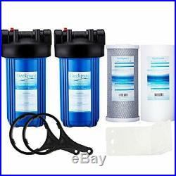 Geekpure 2 Stage Whole House Water Filter System with 10-Inch Big Blue Housing