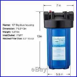 Geekpure 2 Stage Whole House Water Filter System with 10-Inch Big Blue Housing