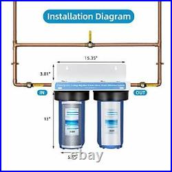 Geekpure 2 Stage Whole House Water Filter System with 10-Inch Big Clear Housi