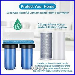 Geekpure 2 Stage Whole House Water Filter System with 10-Inch Blue
