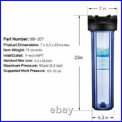 Geekpure Whole House Water Filtration with 20 Inch Big Housing 5 Mic Carbon Filter