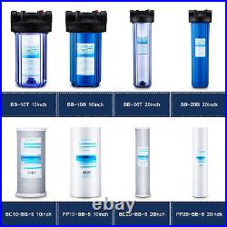 Geekpure Whole House Water Filtration with 20 Inch Big Housing 5 Mic Carbon Filter