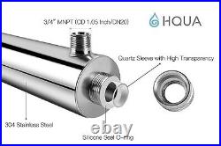 HQUA-OWS-12 Ultraviolet Water Purifier Sterilizer Filter for Whole House 12GPM +