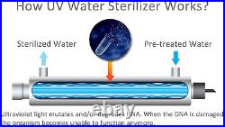 HQUA-OWS-12 Ultraviolet Water Purifier Sterilizer Filter for Whole House 12GPM +