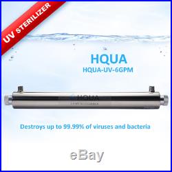 HQUA-OWS-6 Ultraviolet Water Purifier Sterilizer for Whole House, 6GPM 110V 1 UV