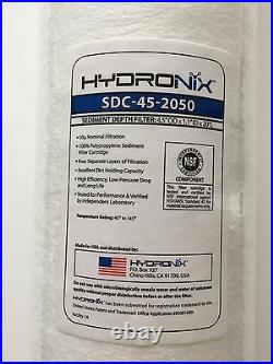 HYDRONIX 50 MICRON BIG BLUE 20x4.5 SEDIMENT FILTER NSF CERTIFIED 6 FILTERS
