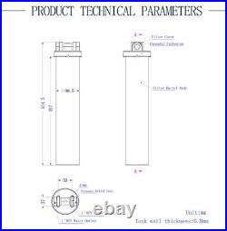 Heavy Duty Water Filter Shell Housing Whole House Water Purification of 304 S