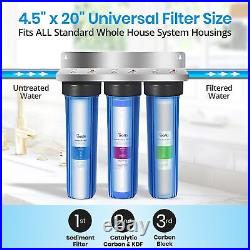 Heavy Metal Whole House Water Filter 4.5 x 20, 3-Stage Replacement Water Fi