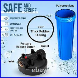 High Capacity Blue Whole House Water Filter System & Block Carbon Filter