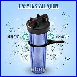 High Capacity Transparent Whole House Water Filter System & Block Carbon Filter