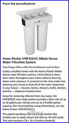 Home Master HMF2SDGC Whole House 2-Stage Water Filter with Fine Sediment & Carbon