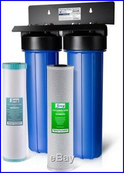 ISPRING Water Filtration System 2-Filters Cartridge Whole House Threaded Blue