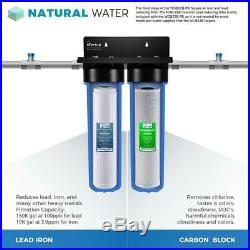 ISPRING Whole House Water Filter 100k Gal. 40 lb. 2-Stage Threaded Fitting