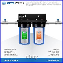 ISPRING Whole House Water Filter 2-Stage 2-Piece Carbon Block Sediment Chlorine
