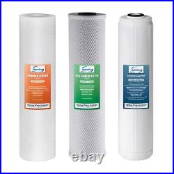 ISPRING Whole House Water Filter Pack 3-Stage Easy-to-Install High-Capacity